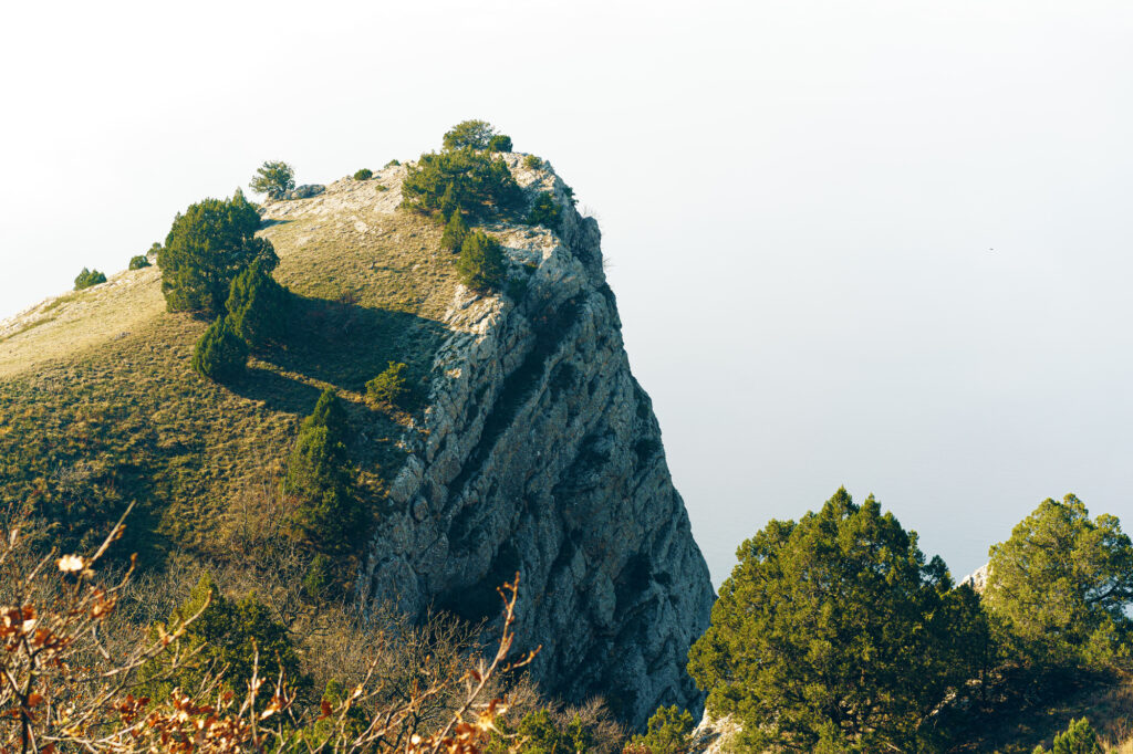 Photo of mountain valley stone landscape background